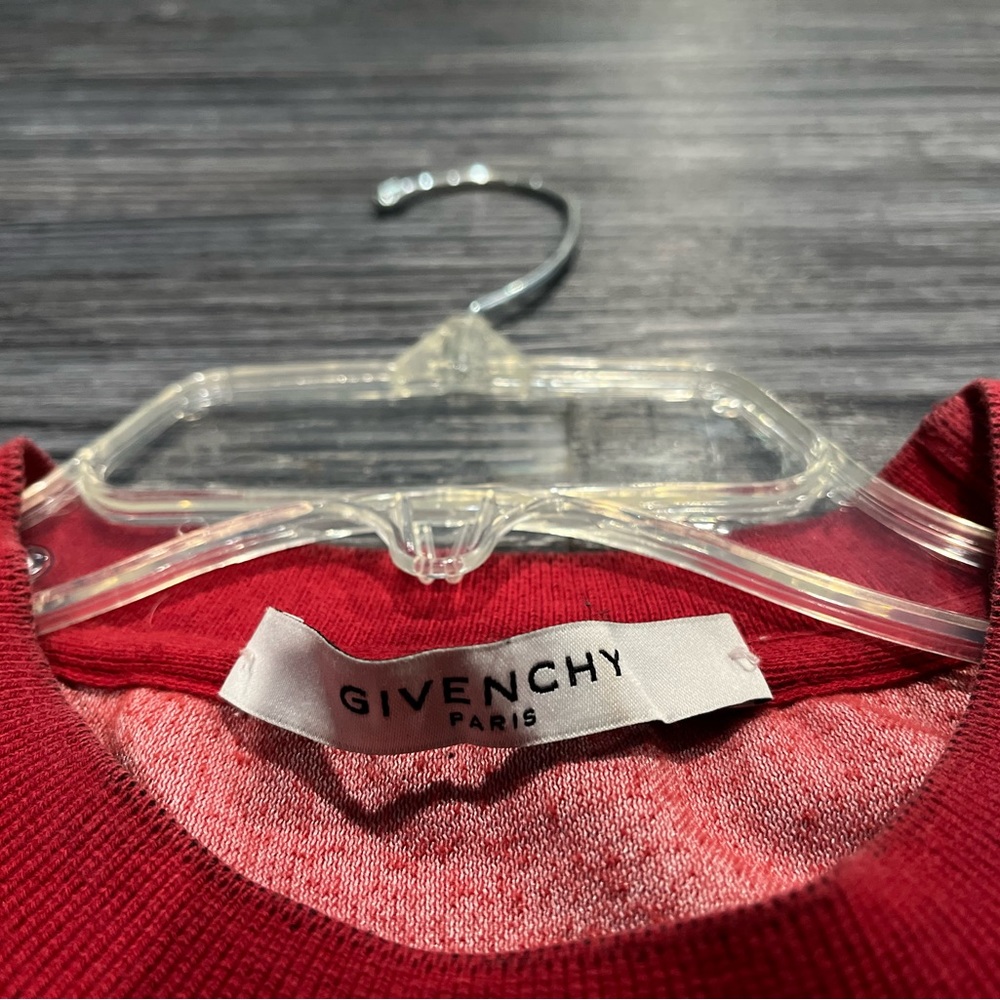 Givenchy Men’s Velour Crewneck T shirt in Rosso Scuro